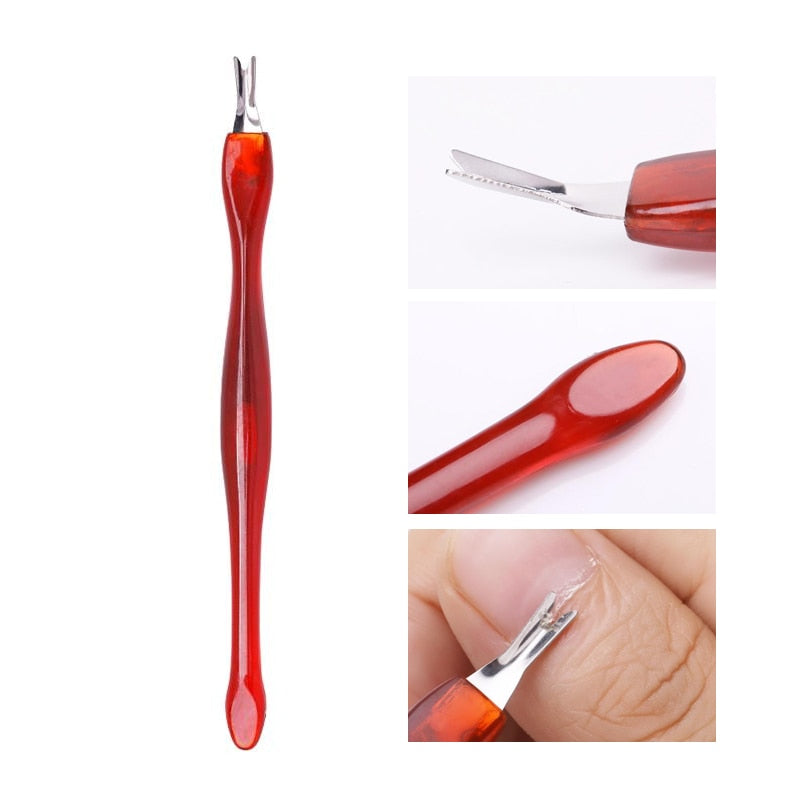 Double-ended Stainless Steel Cuticle Pusher -Nail Art Cleaner Care Tool