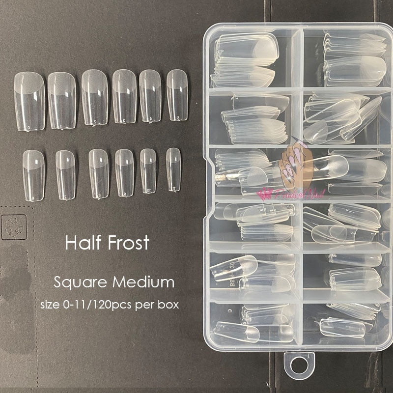 Gel Nails Extension System Full Cover Sculpted Clear Nail Tips 240pcs/bag