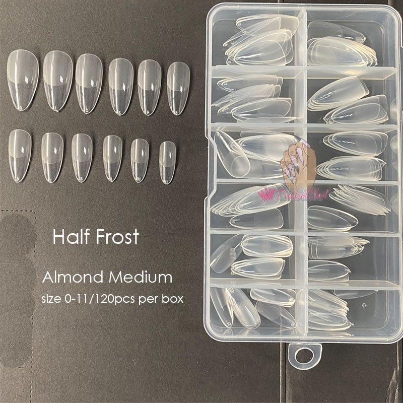 Gel Nails Extension System Full Cover Sculpted Clear Nail Tips 240pcs/bag