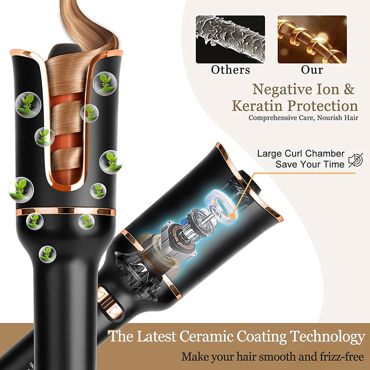 Multi-Automatic Ceramic LCD Hair Curling Iron