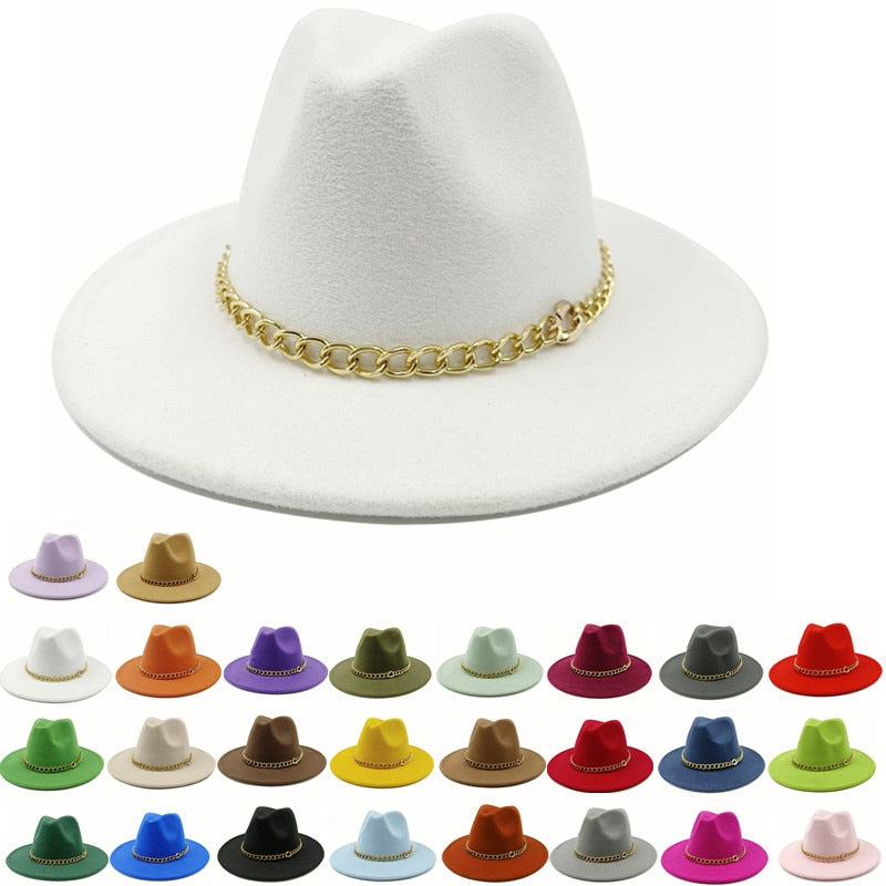 Unisex Fedora Hats w/Chains or Painted