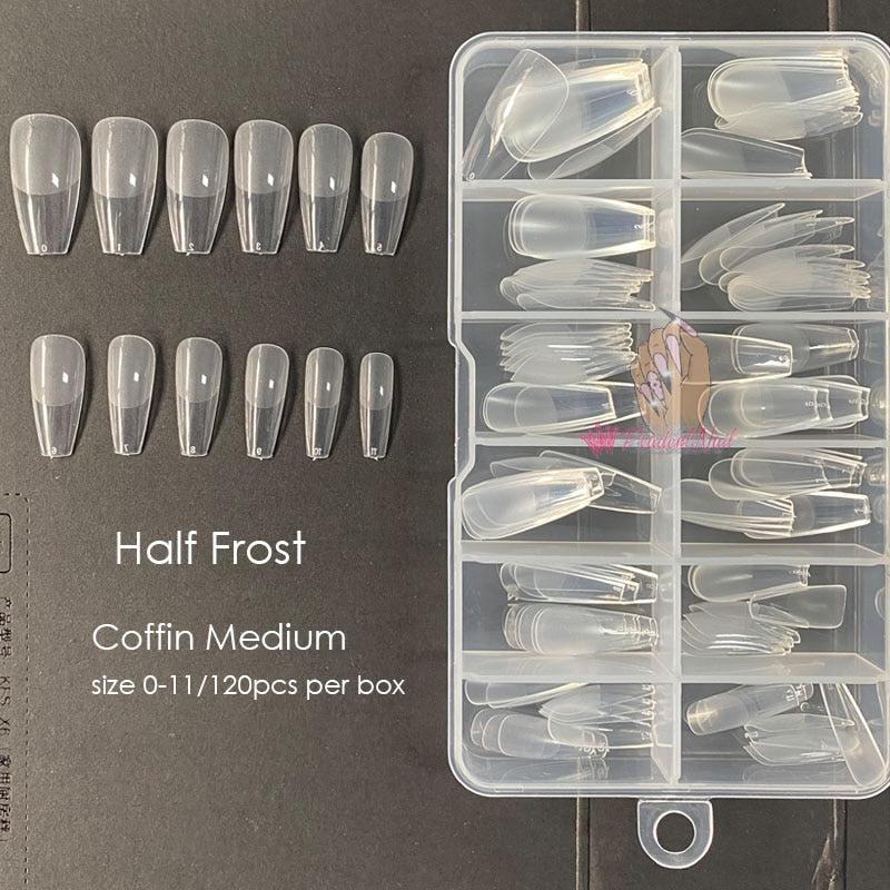 Gel Nails Extension System Full Cover Sculpted Clear Nail Tips 240pcs/bag