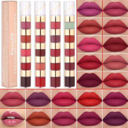 5-in-1 Matte Lipstick -Lip Tint -Long Lasting Lipstick Sets