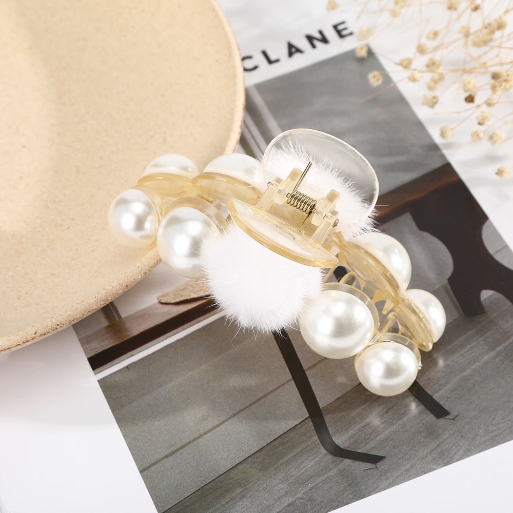 Big Acrylic Pearls / Hair Claw Clips for Women