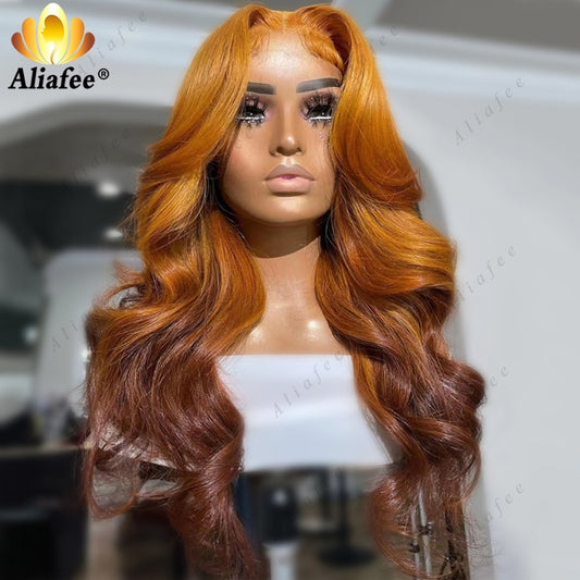5x5 Lace Closure / 13x6 Lace Frontal Ombre Orange Body Wave Wigs -Pre-Plucked