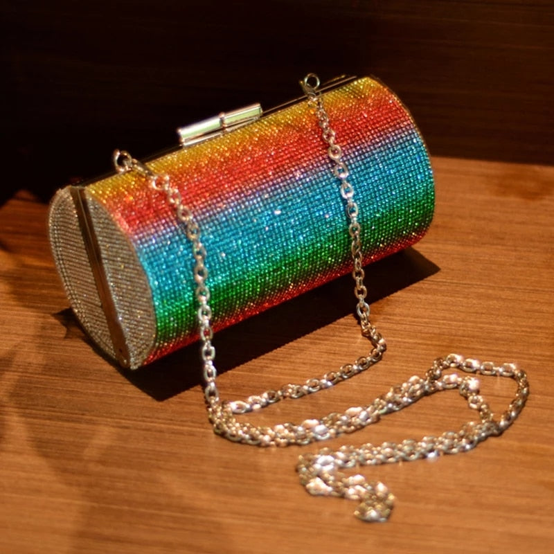 Rainbow Rhinestone Handbag for Women