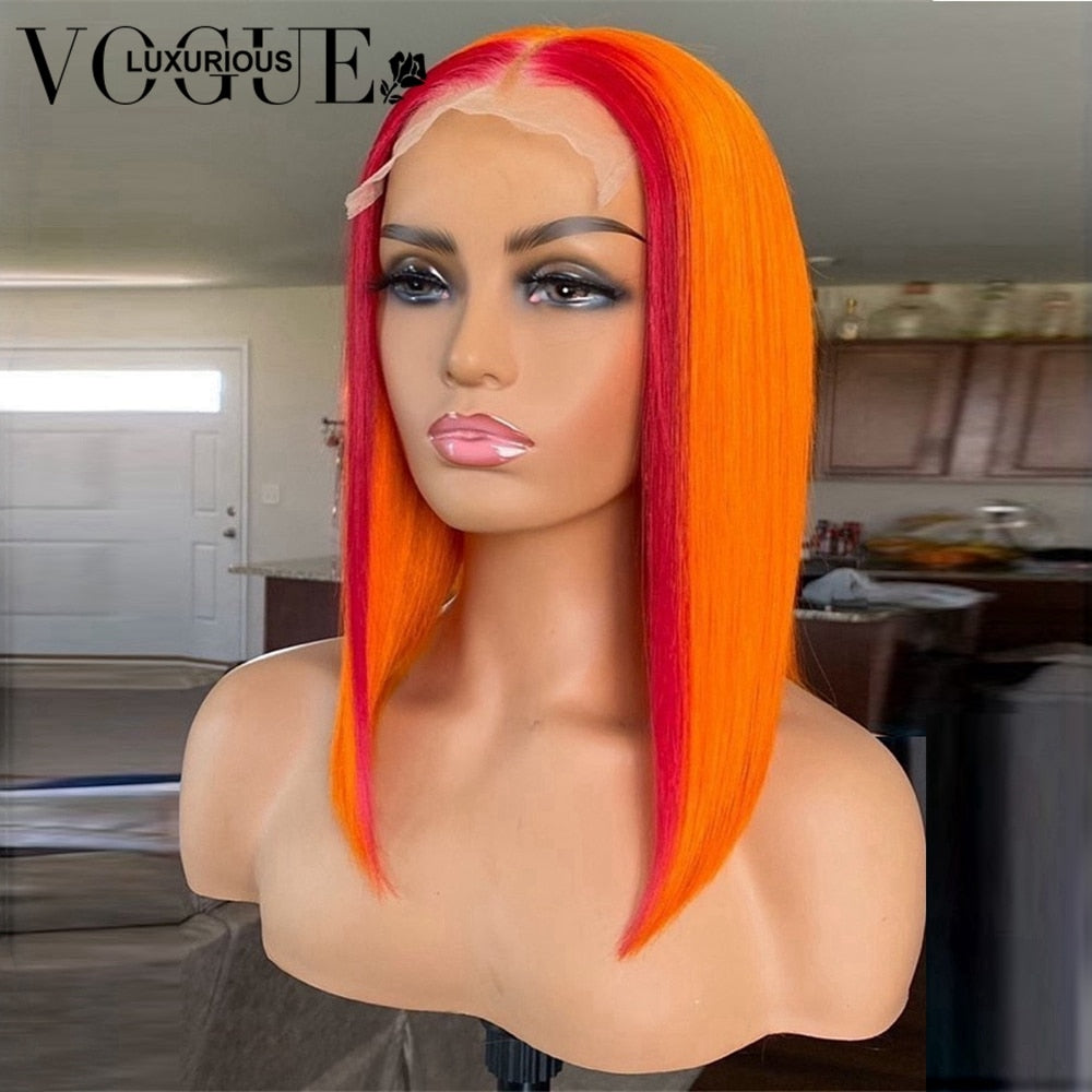 13x3 & 13x4 Colored Short Bob Lace Front Human Hair Wig