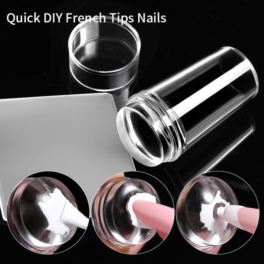 Transparent Nail Stamper with Silicone Jelly Scraper Nail Art Kits