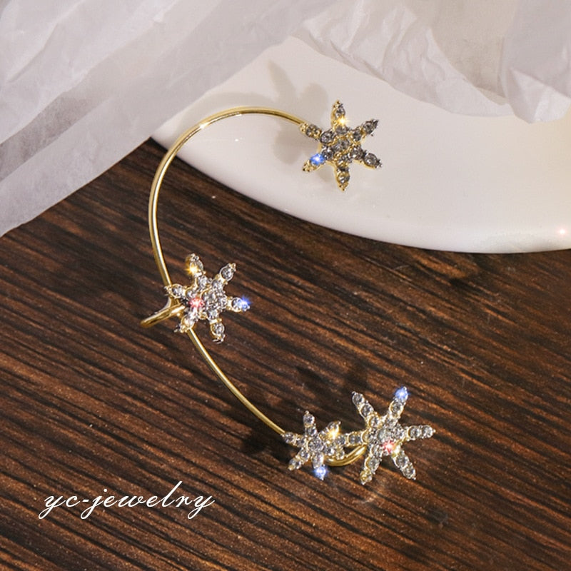 Shiny Zircon Butterfly Ear Cuff Earrings for Women