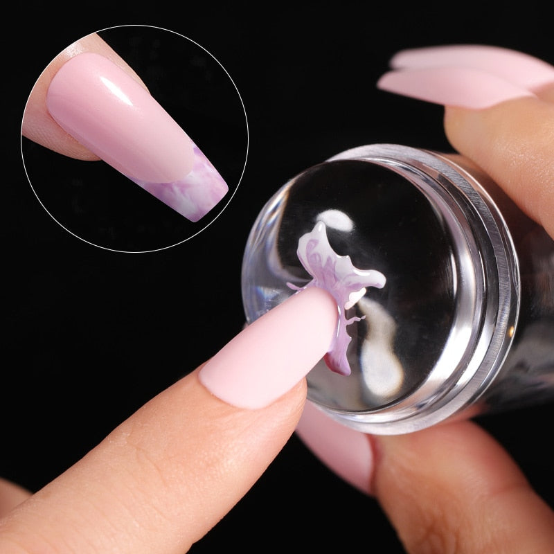 Transparent Nail Stamper with Silicone Jelly Scraper Nail Art Kits