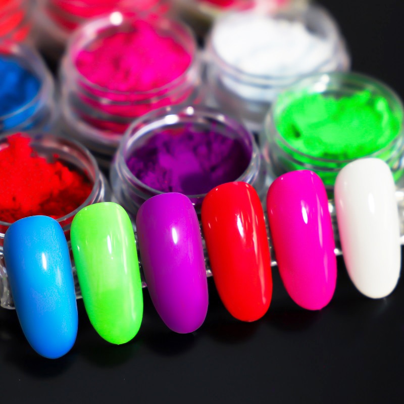 Fluorescent-Glitter-Shinny-Ombre-Chrome Dust DIY Gel Polish Nail Art