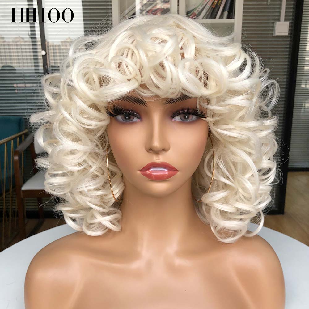 Short Loose Curls Wig with Bangs
