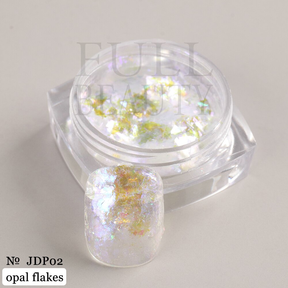 Crystal Fire Opal Flakes Nail Sequins DIY Chrome Powder for Manicures