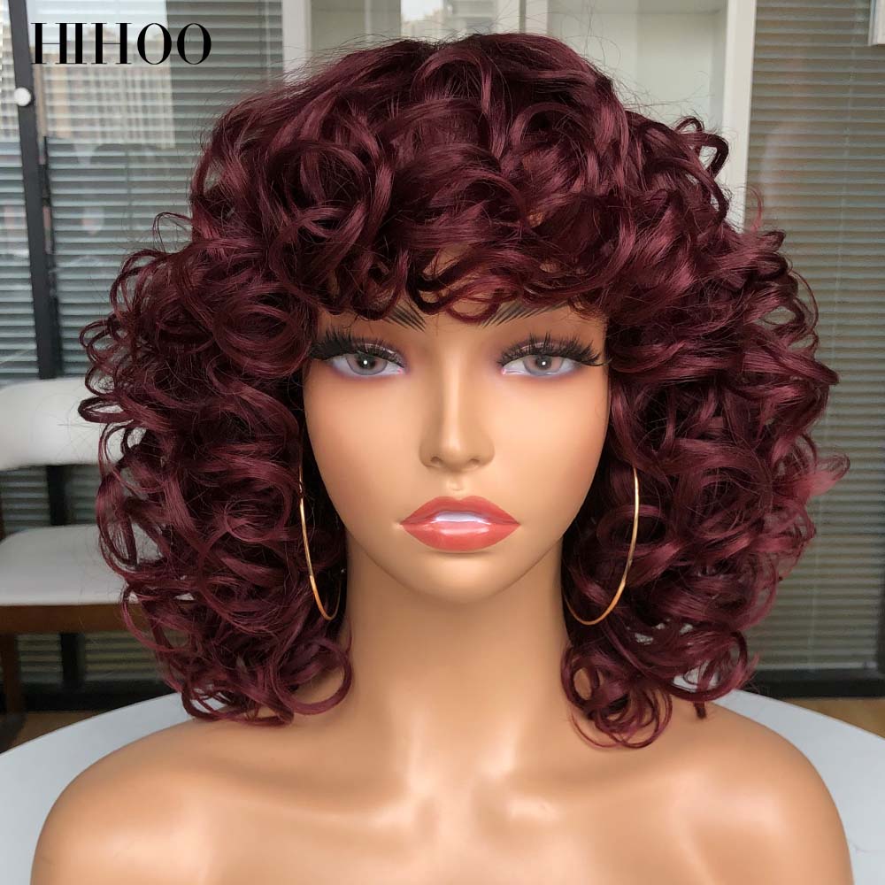 Short Loose Curls Wig with Bangs