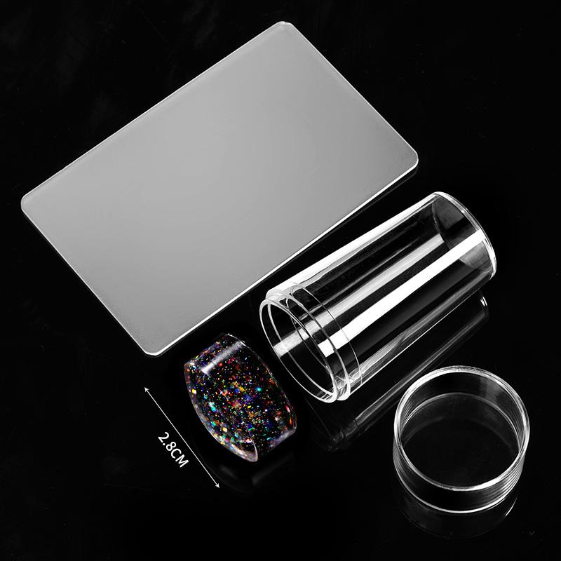 Transparent Nail Stamper with Silicone Jelly Scraper Nail Art Kits