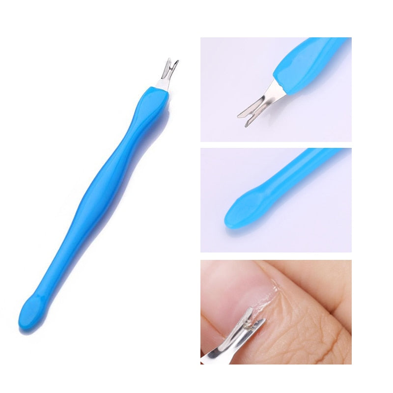 Double-ended Stainless Steel Cuticle Pusher -Nail Art Cleaner Care Tool