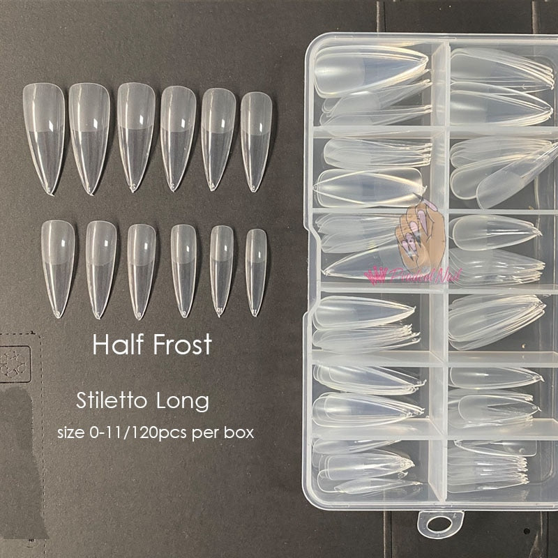 Gel Nails Extension System Full Cover Sculpted Clear Nail Tips 240pcs/bag