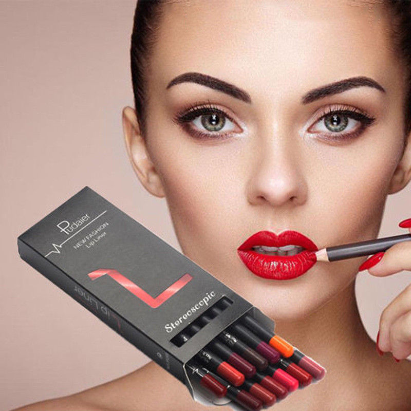 6/12Pcs Sets Waterproof Matte Pencil Lip Liners -Long Lasting