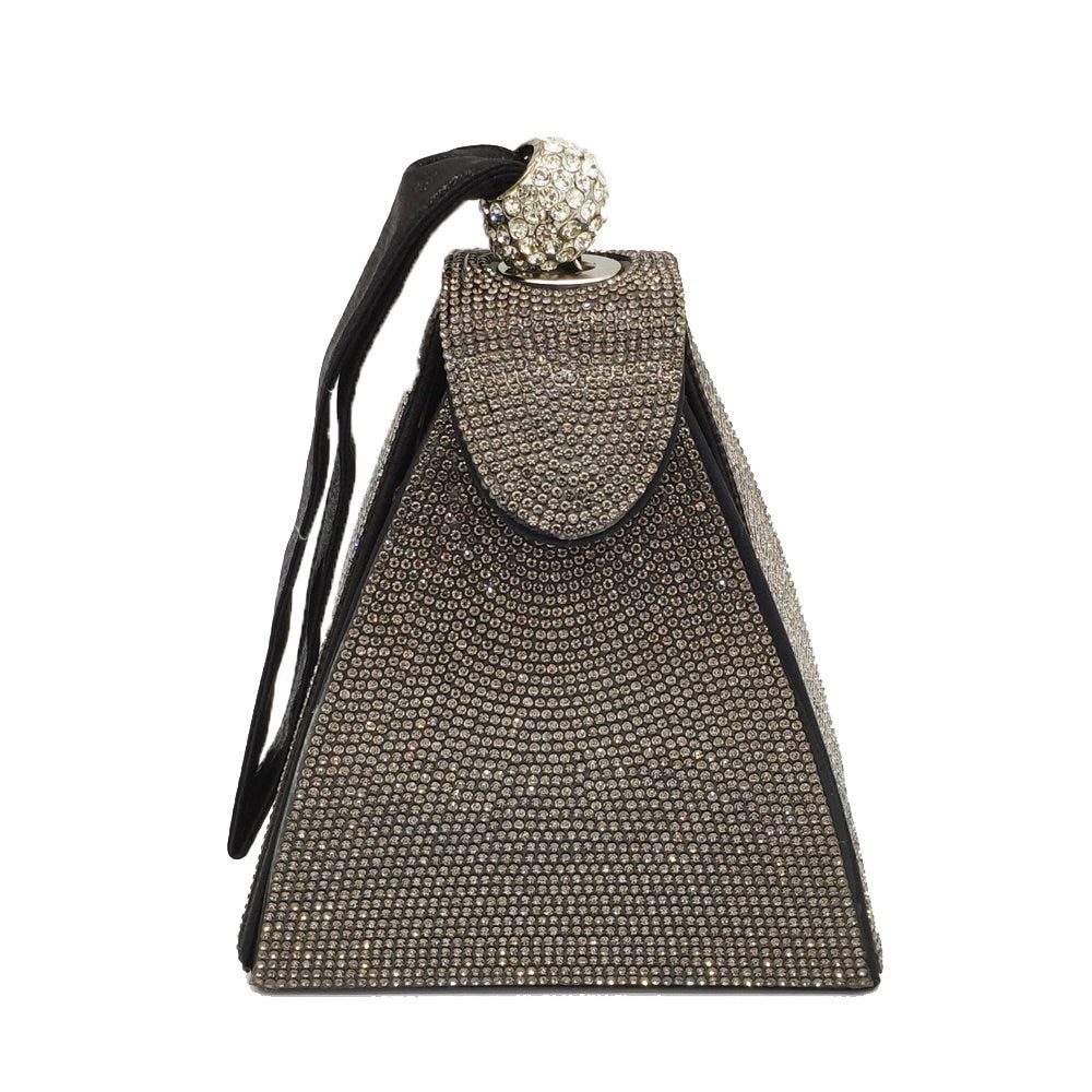 Pyramid Shaped Crystal Clutch for Women