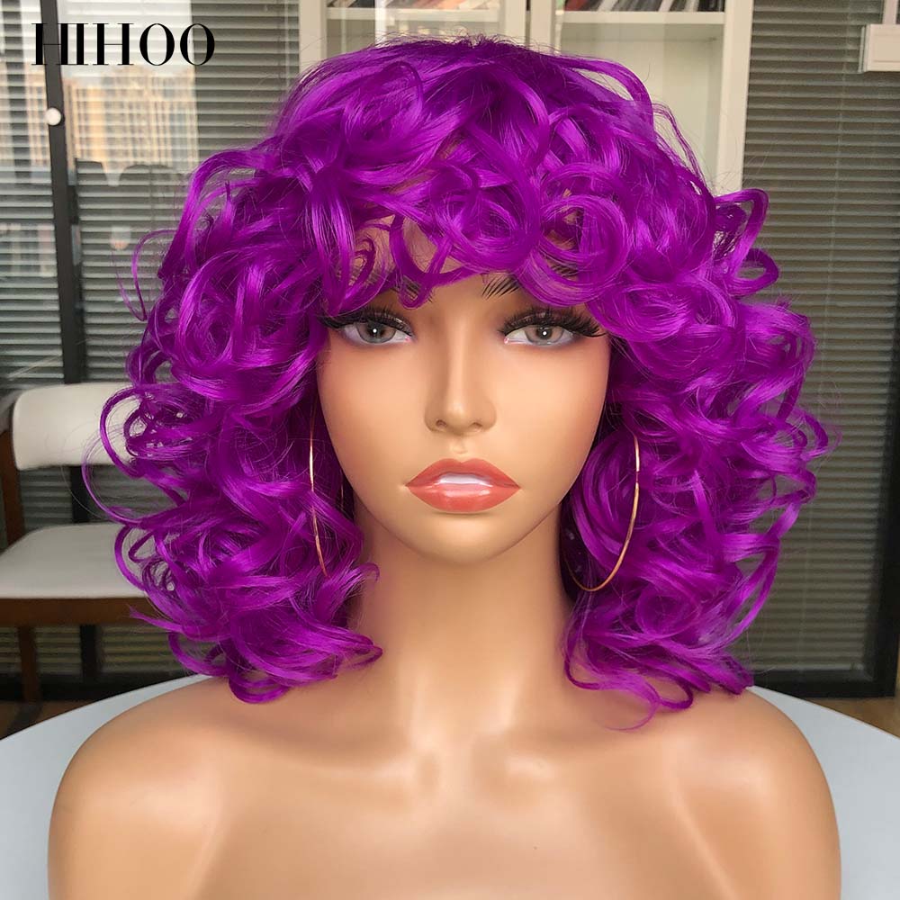 Short Loose Curls Wig with Bangs