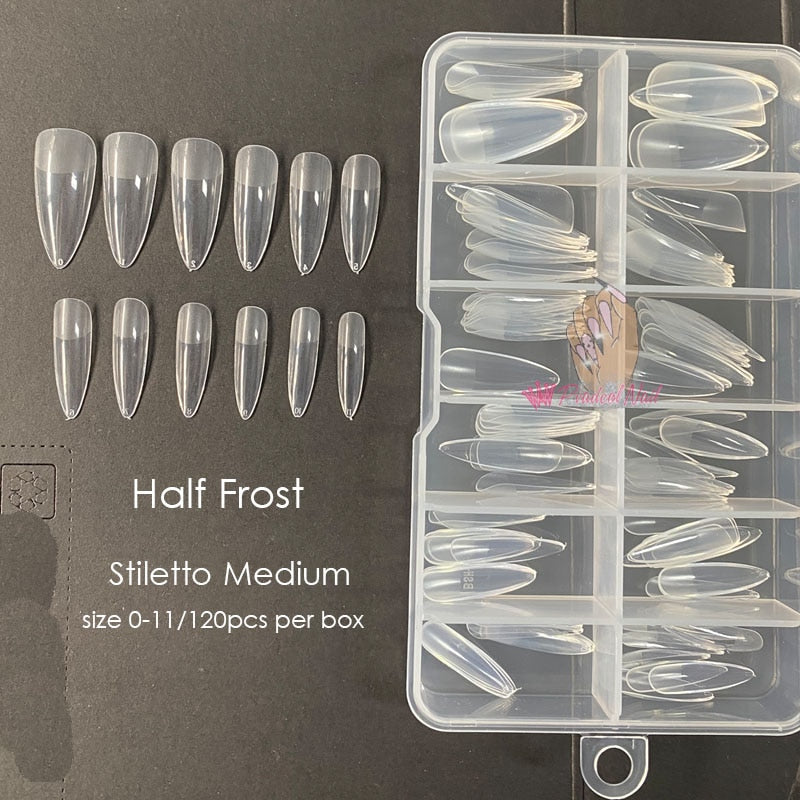 Gel Nails Extension System Full Cover Sculpted Clear Nail Tips 240pcs/bag