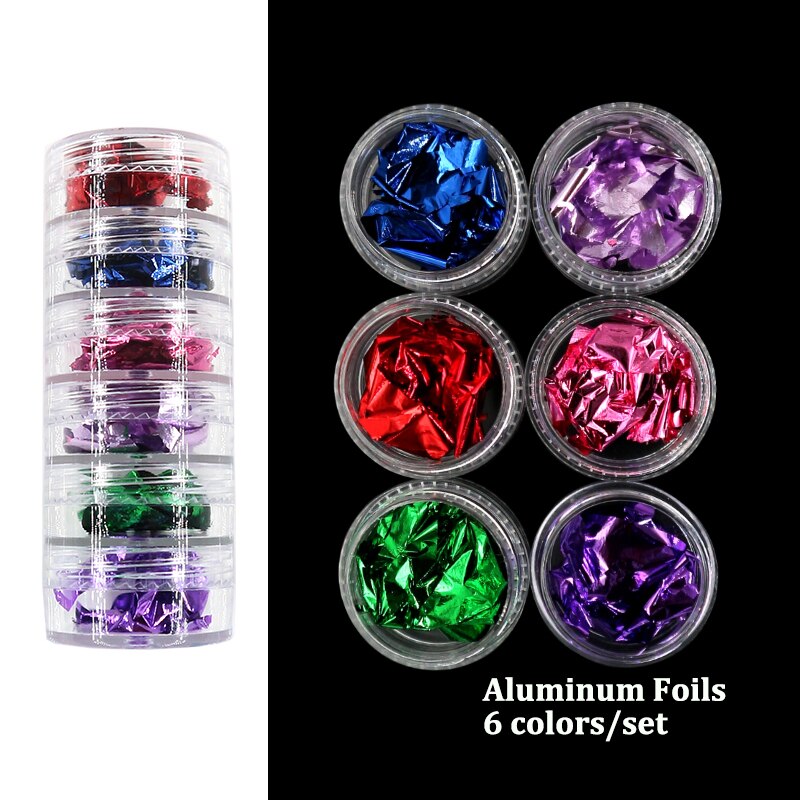 Fluorescent-Glitter-Shinny-Ombre-Chrome Dust DIY Gel Polish Nail Art