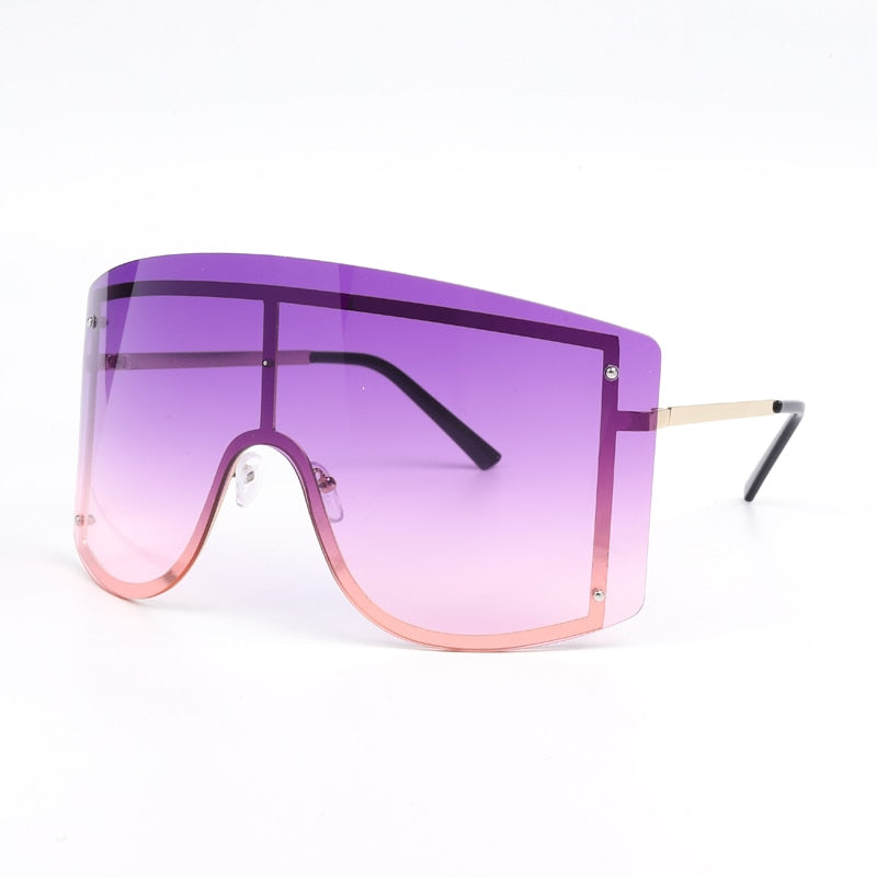 Over-sized Rimless Women Sunglasses