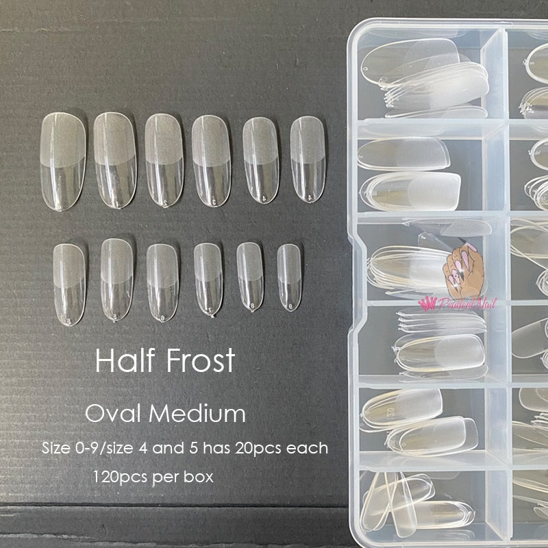 Gel Nails Extension System Full Cover Sculpted Clear Nail Tips 240pcs/bag