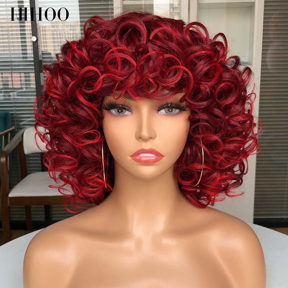 Short Loose Curls Wig with Bangs