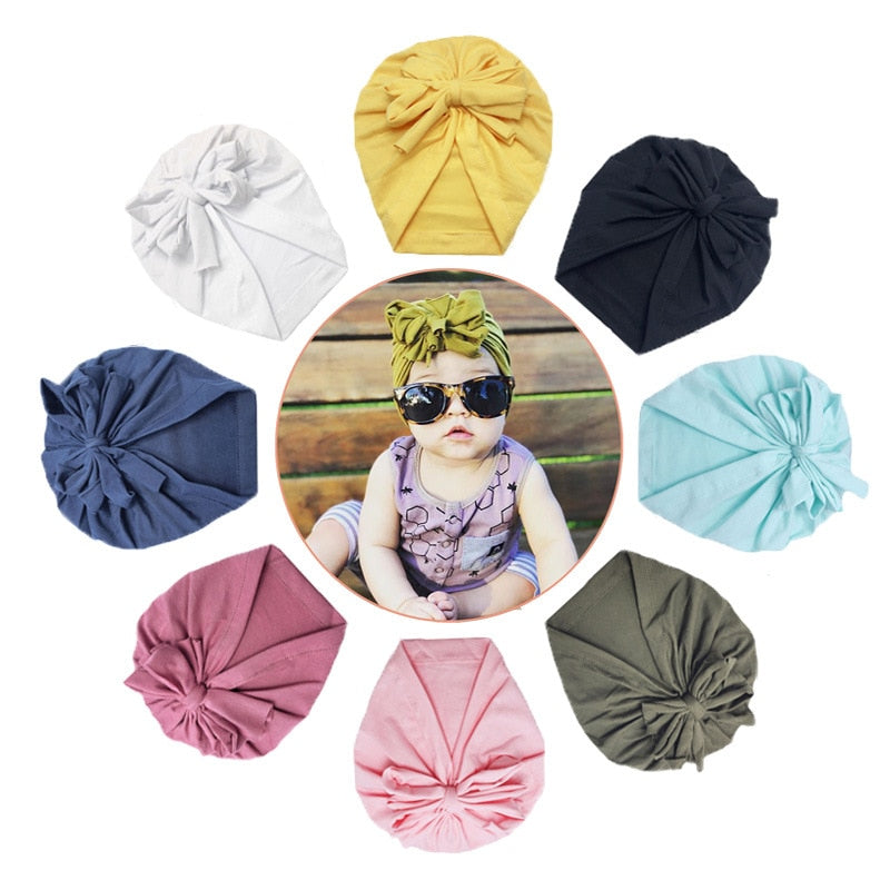 Solid Color Baby Headbands -Cotton Turbans -Hair Accessories