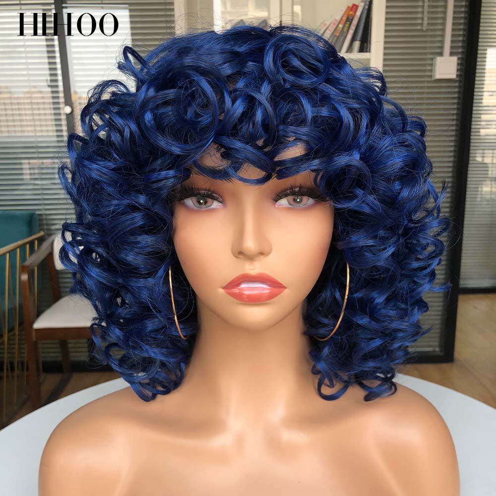 Short Loose Curls Wig with Bangs