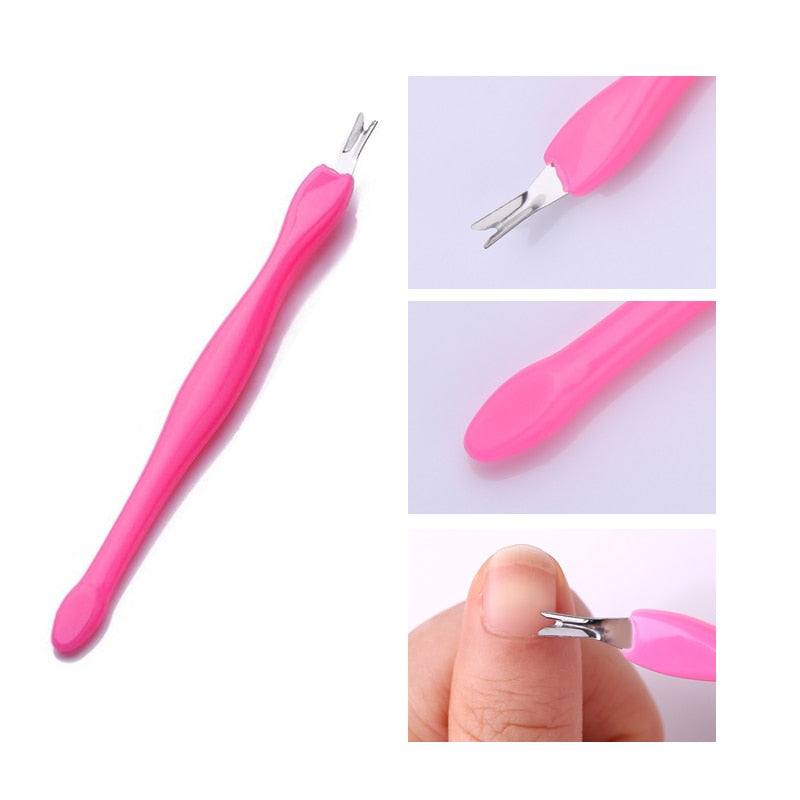 Double-ended Stainless Steel Cuticle Pusher -Nail Art Cleaner Care Tool