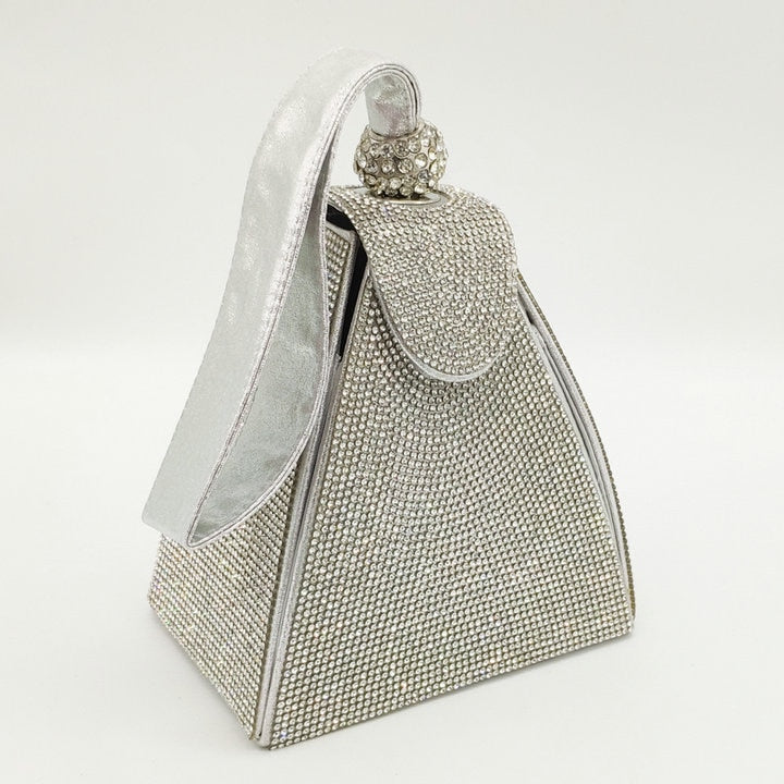 Pyramid Shaped Crystal Clutch for Women