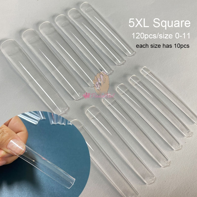 Gel Nails Extension System Full Cover Sculpted Clear Nail Tips 240pcs/bag