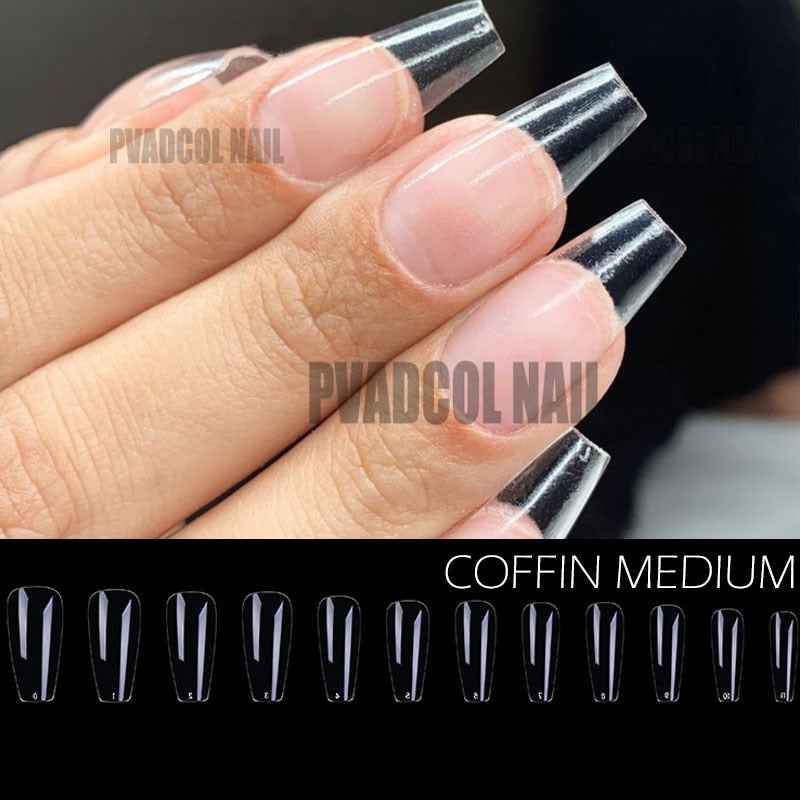 Gel Nails Extension System Full Cover Sculpted Clear Nail Tips 240pcs/bag