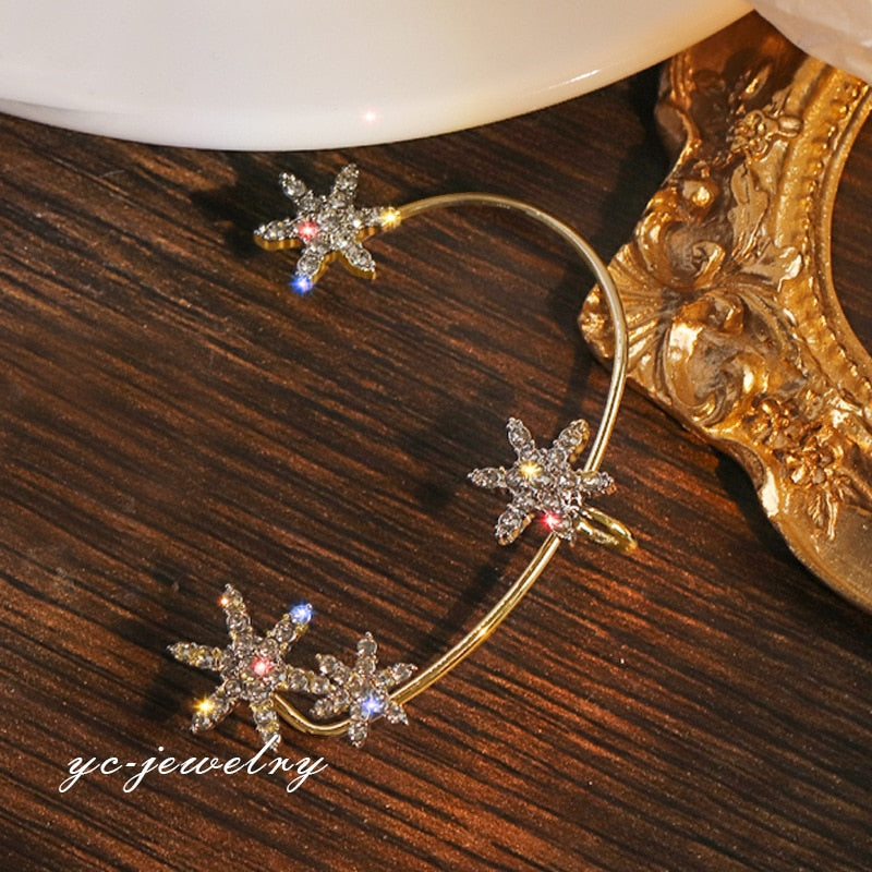 Shiny Zircon Butterfly Ear Cuff Earrings for Women