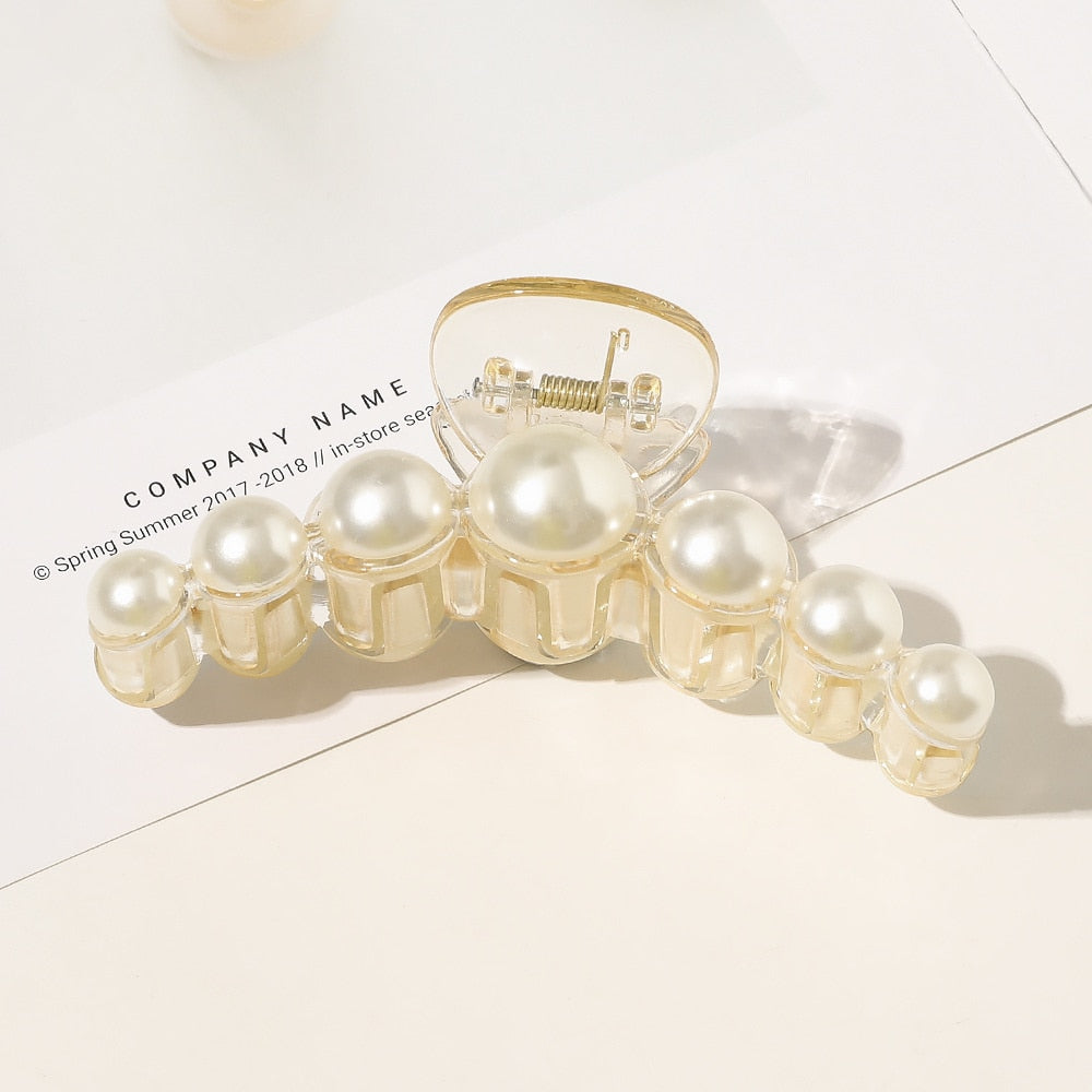 Big Acrylic Pearls / Hair Claw Clips for Women