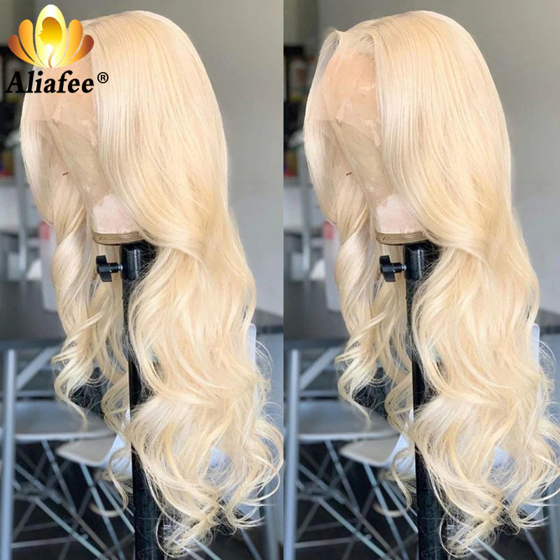 Pre-Plucked Blonde 613 HD 13x4 Lace Front Body Wave Wigs / 4x4 Lace Closure Human Hair Wigs